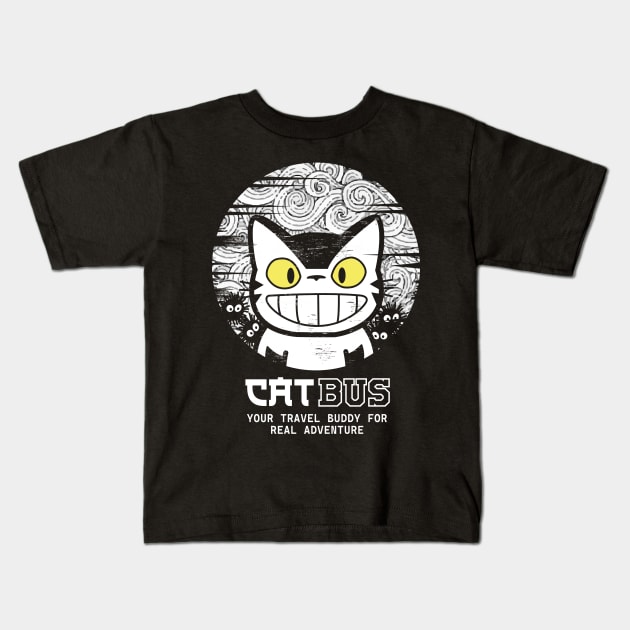 Bus Cat Kids T-Shirt by bloomgrace28